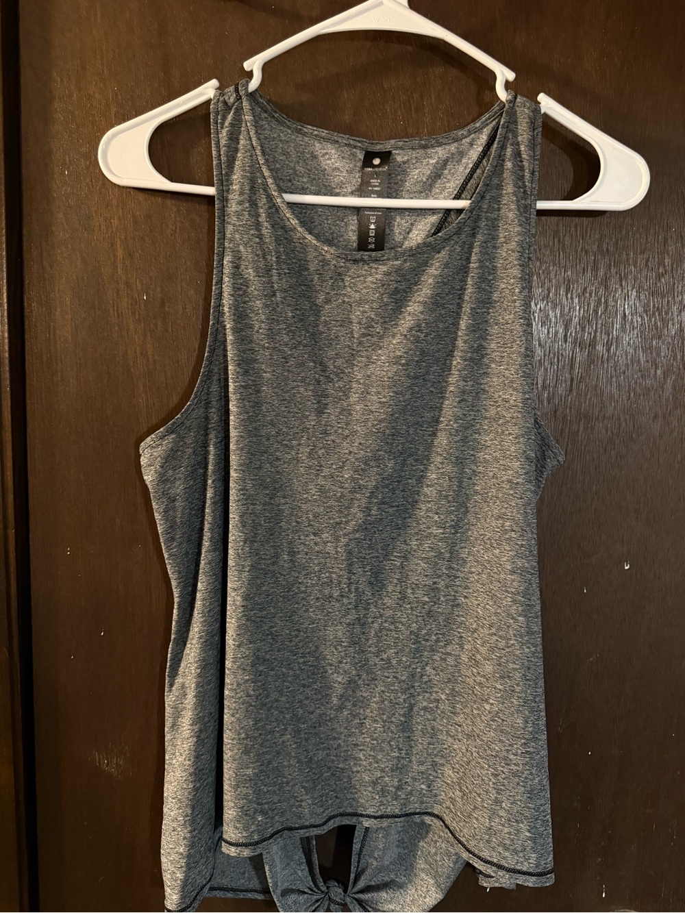 Yogalicious Heathered Gray Sleeveless Tank with Back Tie